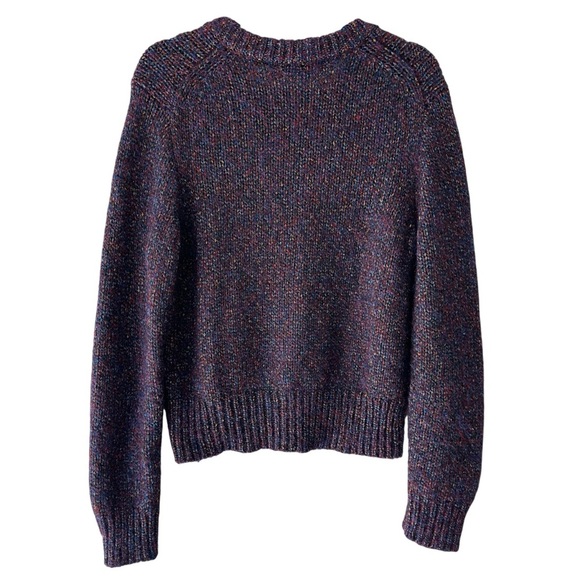 MADEWELL | NWOT METALLIC SHIMMER CREWNECK PULLOVER SWEATER PURPLE | LARGE - Picture 7 of 11